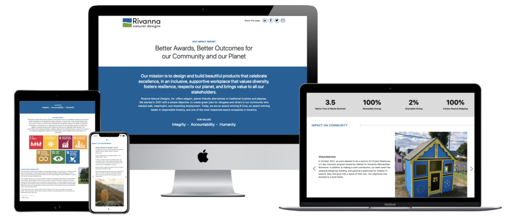 The Rivanna online annual impact report displays beautifully on all screen sizes.