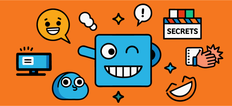 Cartoon image of a box labeled secrets